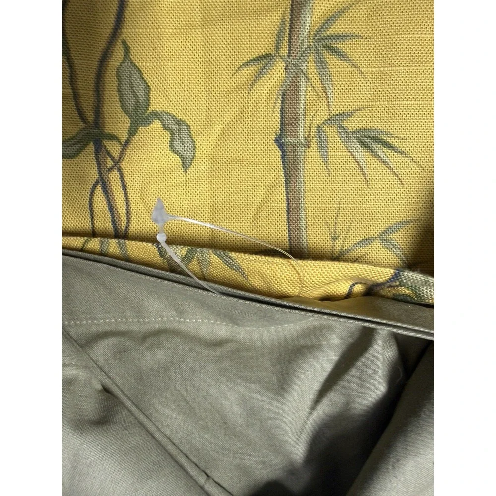 JIM THOMPSON Duvet Cover Sham Set QUEEN Yellow Bamboo Rare Cotton Cabana